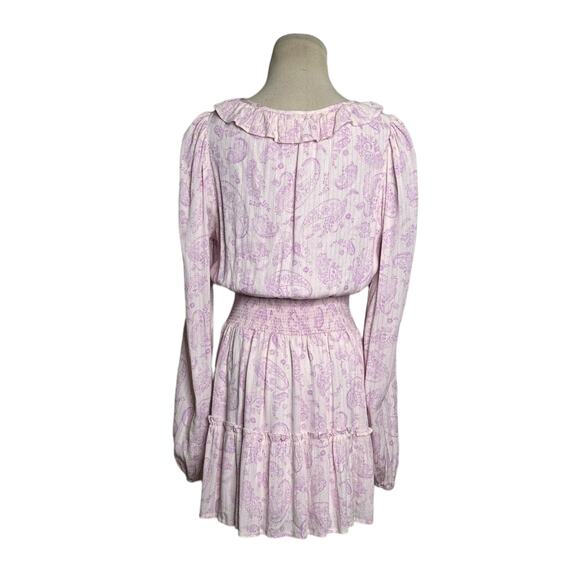 House oh Harlow 1960 pink Ajay Paisley print boho chic mini dress size small - Picture 9 of 12